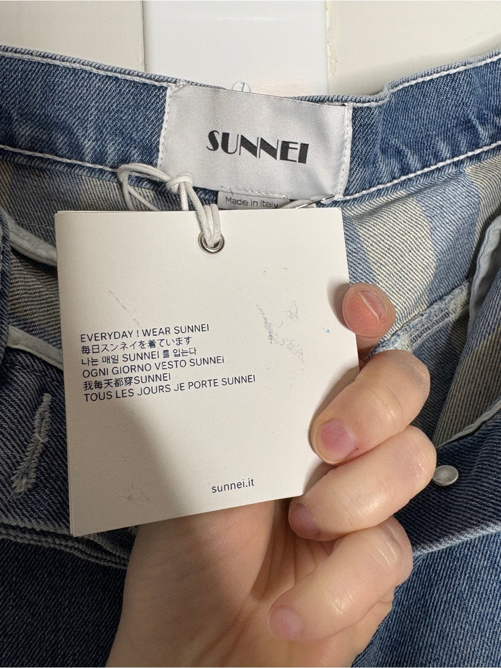 Nwt Sunnei Denim Culottes High Rise Wide Leg Shorts 100% Cotton Blue Size M — image 5 of 8